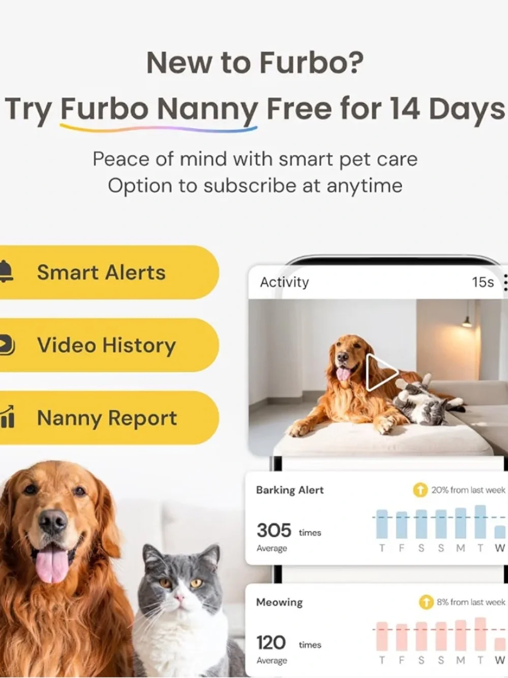 FURBO, 360 Rotating View, Treat Toss, Etc. + 320 Canine Waste Bags